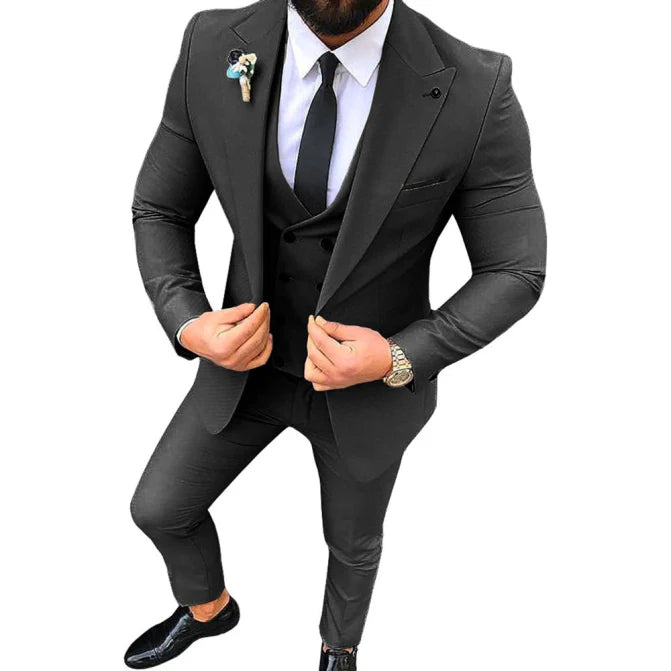 Herre Jakkesæt Slim Fit 3-Delt Med Vest