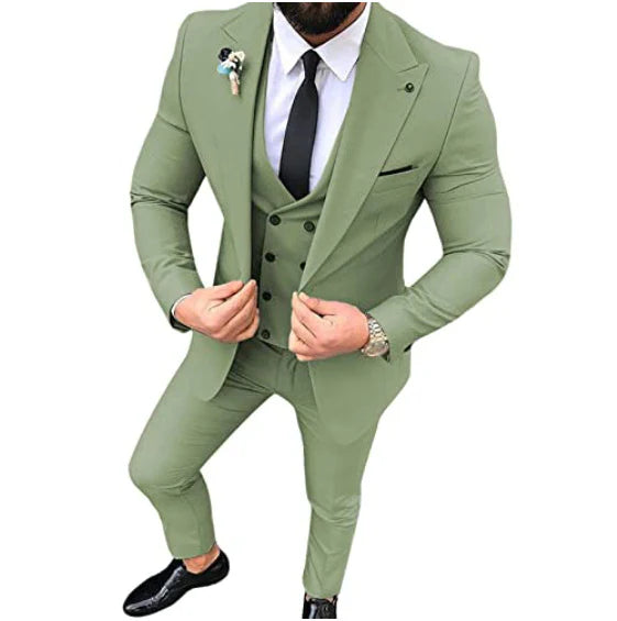 Herre Jakkesæt Slim Fit 3-Delt Med Vest