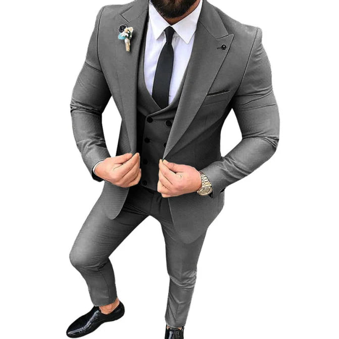 Herre Jakkesæt Slim Fit 3-Delt Med Vest
