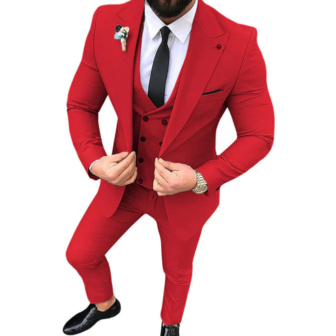 Herre Jakkesæt Slim Fit 3-Delt Med Vest