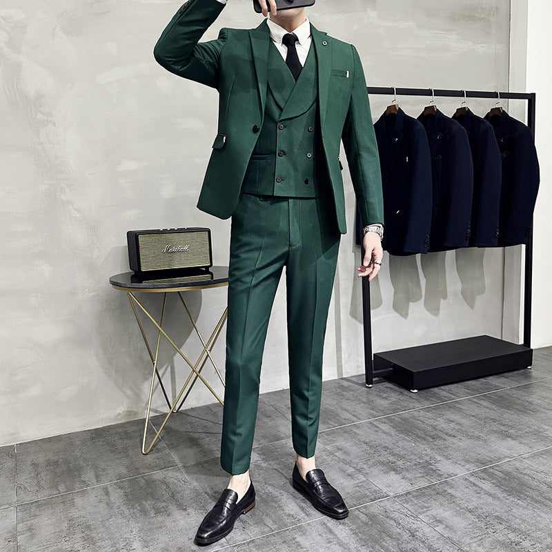 Herre Jakkesæt Slim Fit Med Vest & Knapper