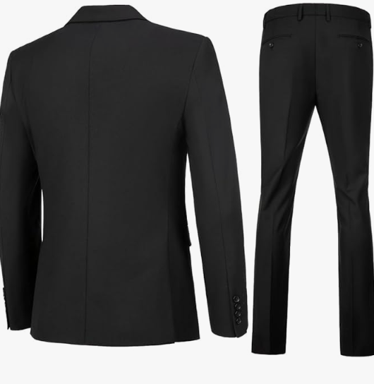 Herre Jakkesæt Slim Fit To-delt Klassisk Sort
