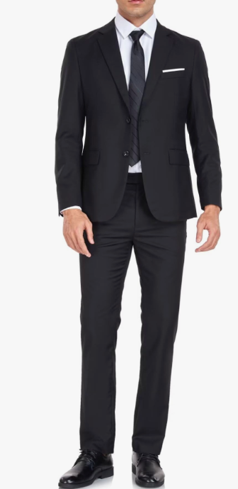 Herre Jakkesæt Slim Fit To-delt Klassisk Sort