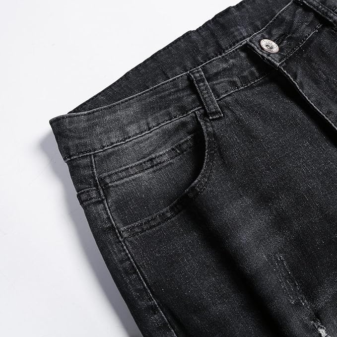 Herre Slim Jeans Med Slidte Detaljer Og Tæt Pasform | Rippet Look