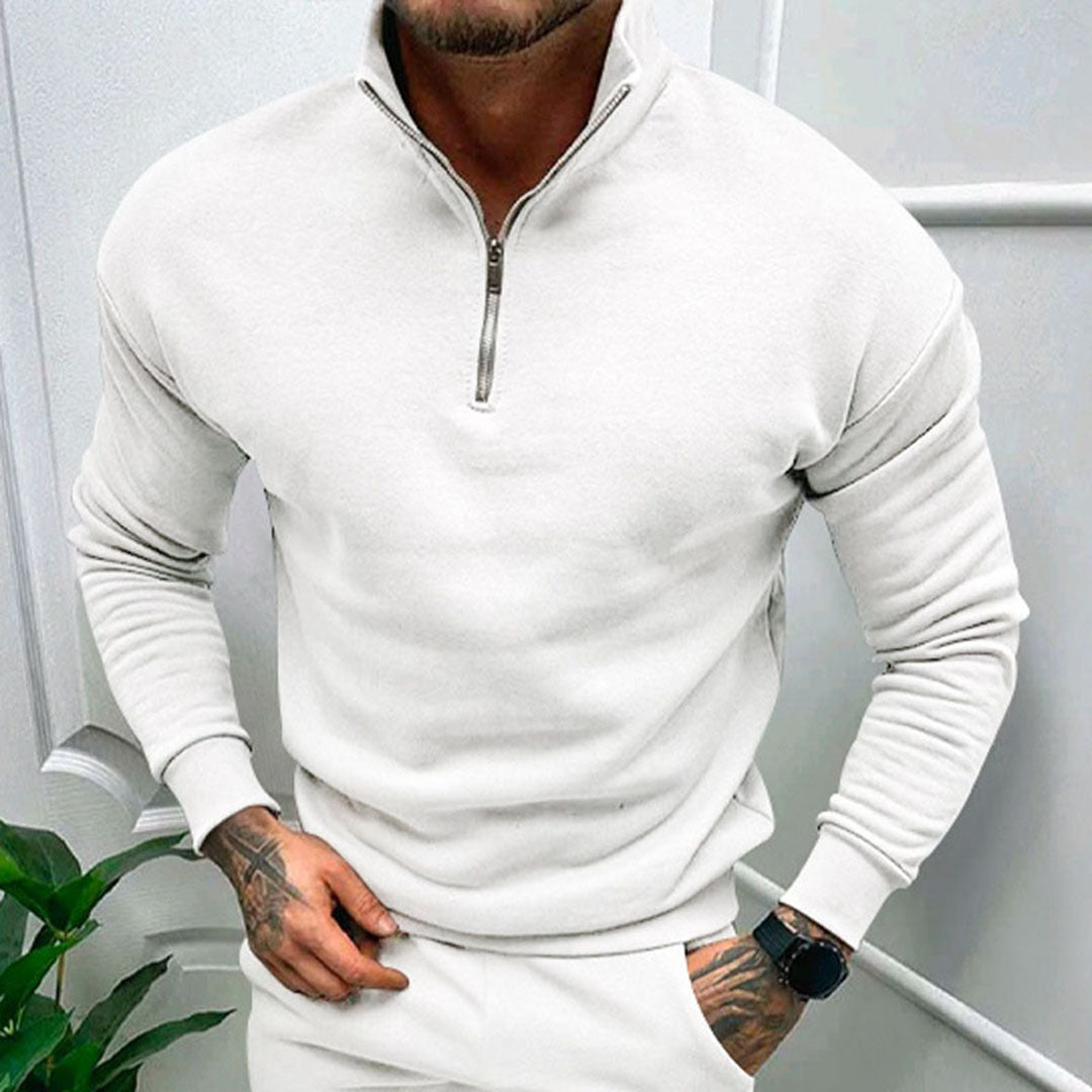 Herre Sweatshirt Med Halv Lynlås | Høj Krave