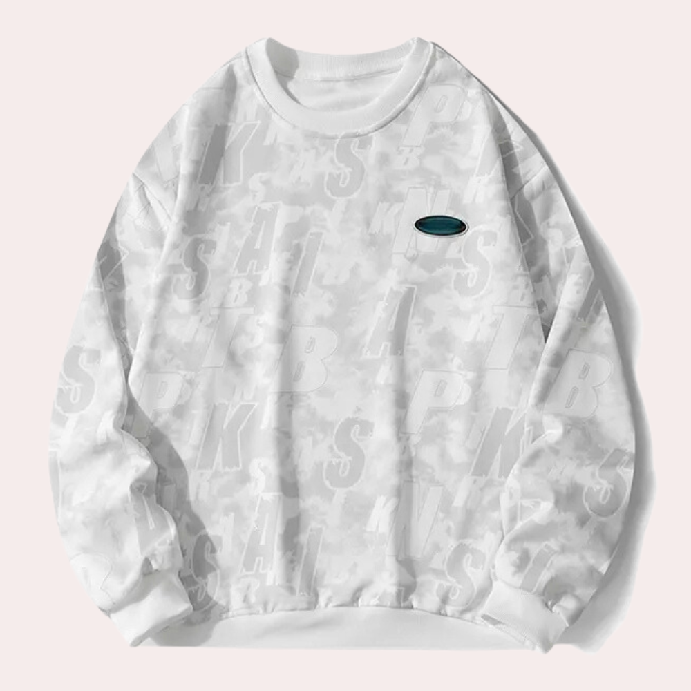 Herre Sweatshirt Med Ribkanter | Vasket