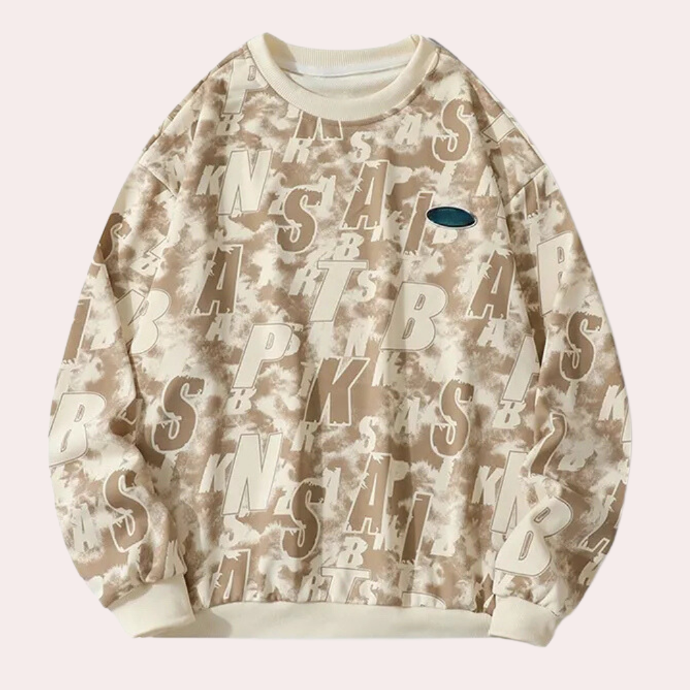 Herre Sweatshirt Med Ribkanter | Vasket