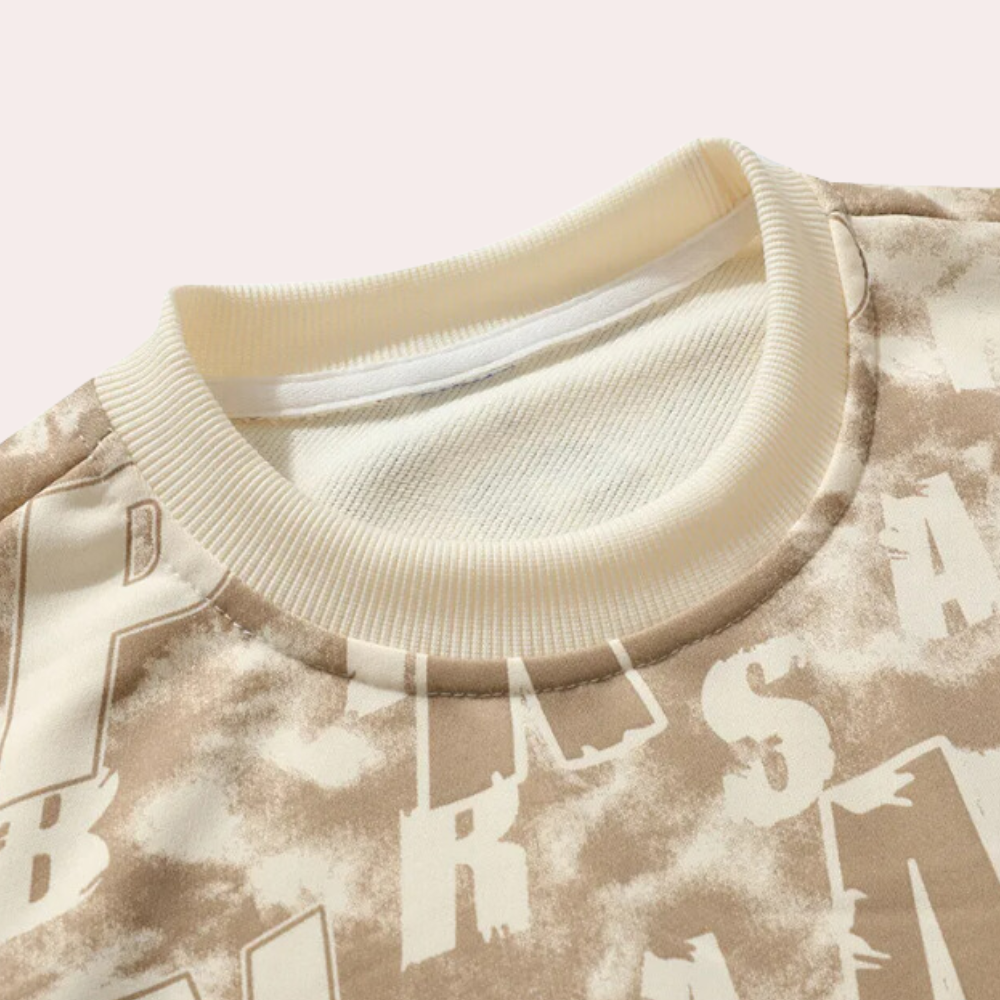 Herre Sweatshirt Med Ribkanter | Vasket