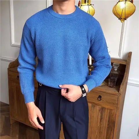 Herre Sweatshirt Med Ribstruktur | Klassisk