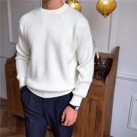 Herre Sweatshirt Med Ribstruktur | Klassisk