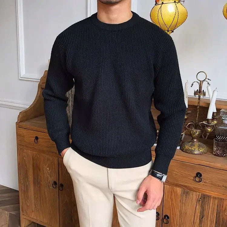 Herre Sweatshirt Med Ribstruktur | Klassisk