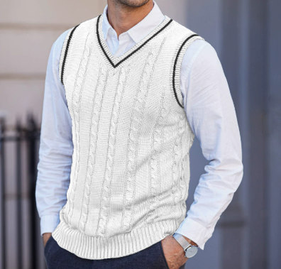 Herre Sweatshirt Strikvest | Zopfmønster