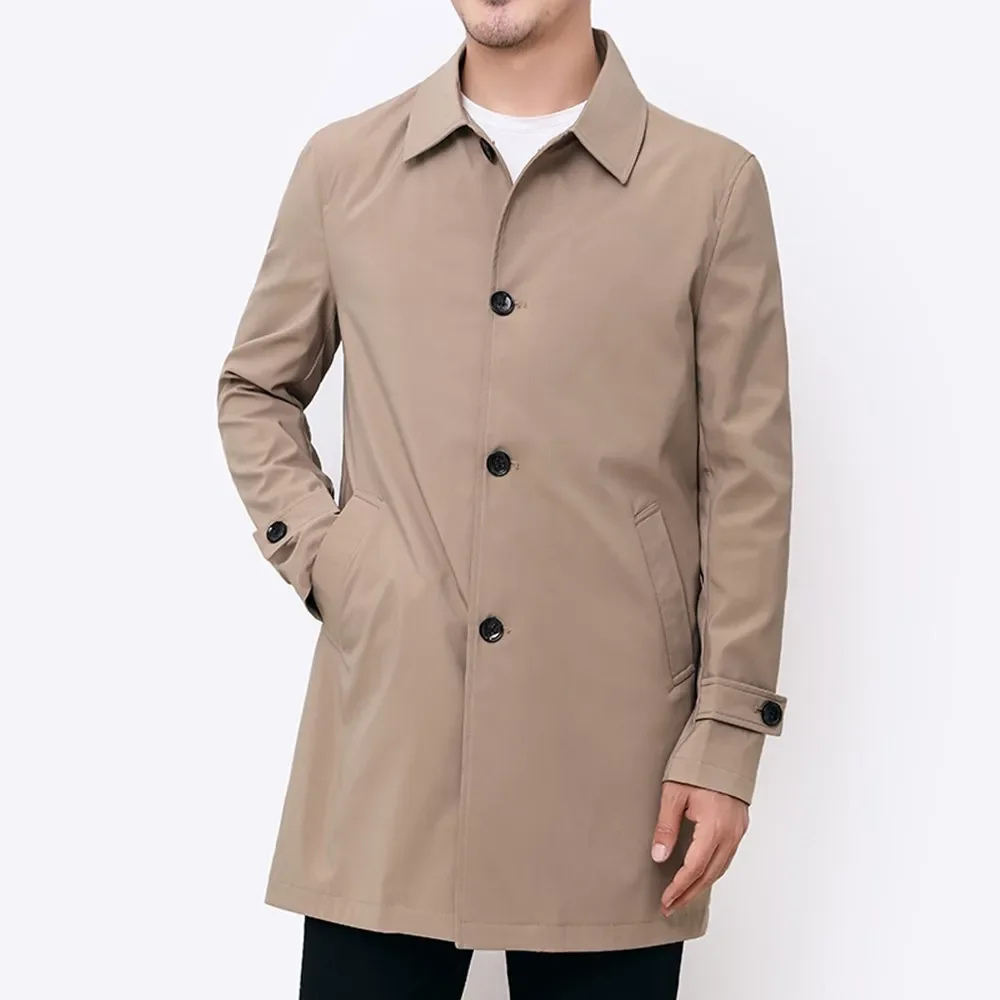 Herre Trenchcoats Med Knaplukning | Lang