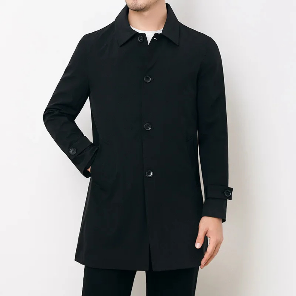 Herre Trenchcoats Med Knaplukning | Lang