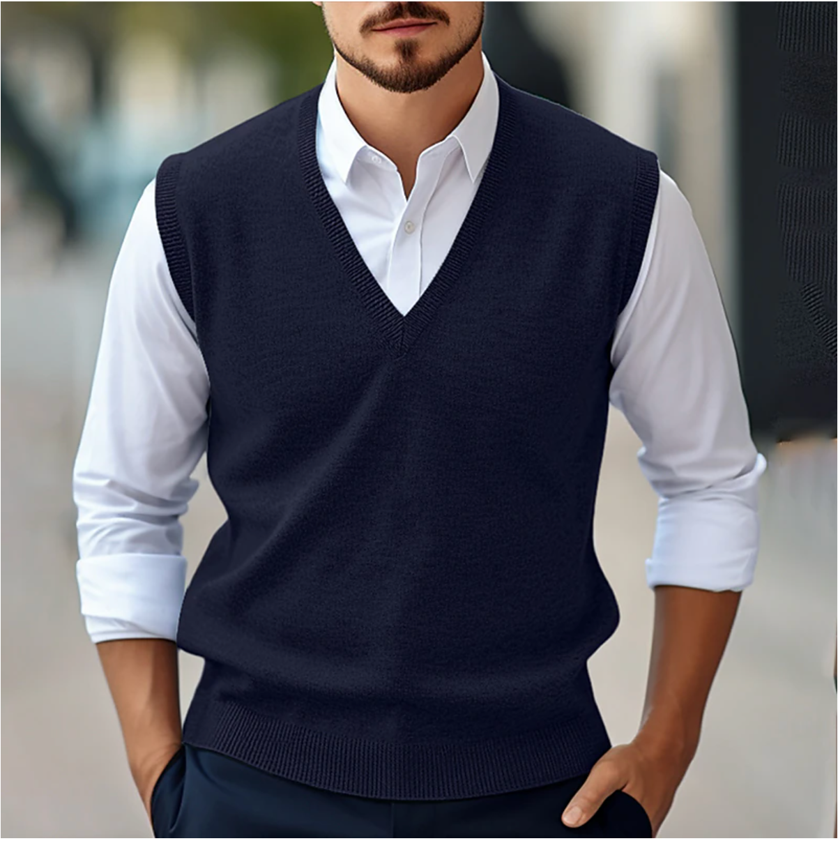 Herre Veste Med V-Hals | Klassisk Design
