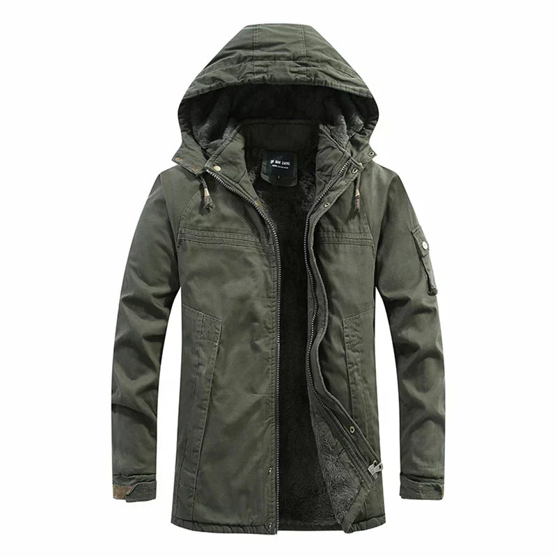Herrer Army Vinterjakke Med Hætte & Fleece