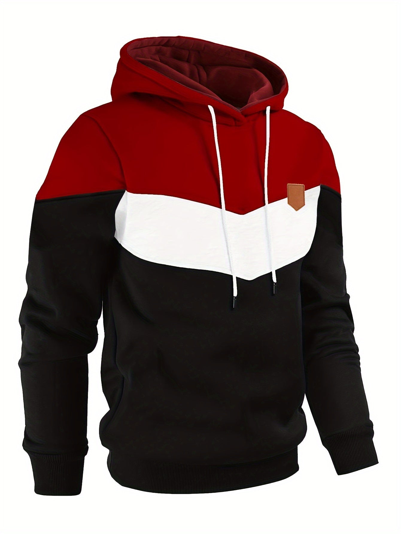Herrer Hoodie Med Farveblokdesign & Snøre