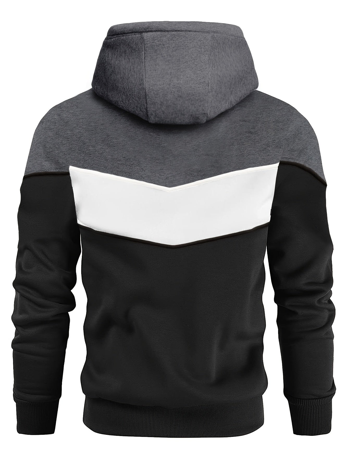 Herrer Hoodie Med Farveblokdesign & Snøre