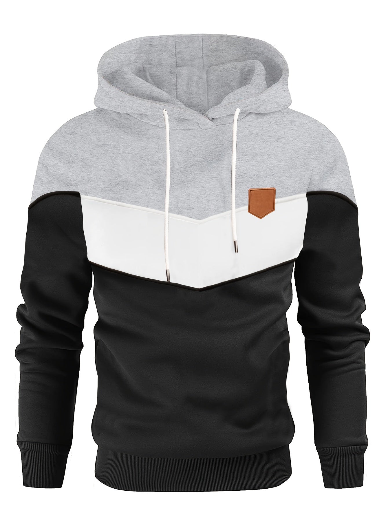 Herrer Hoodie Med Farveblokdesign & Snøre