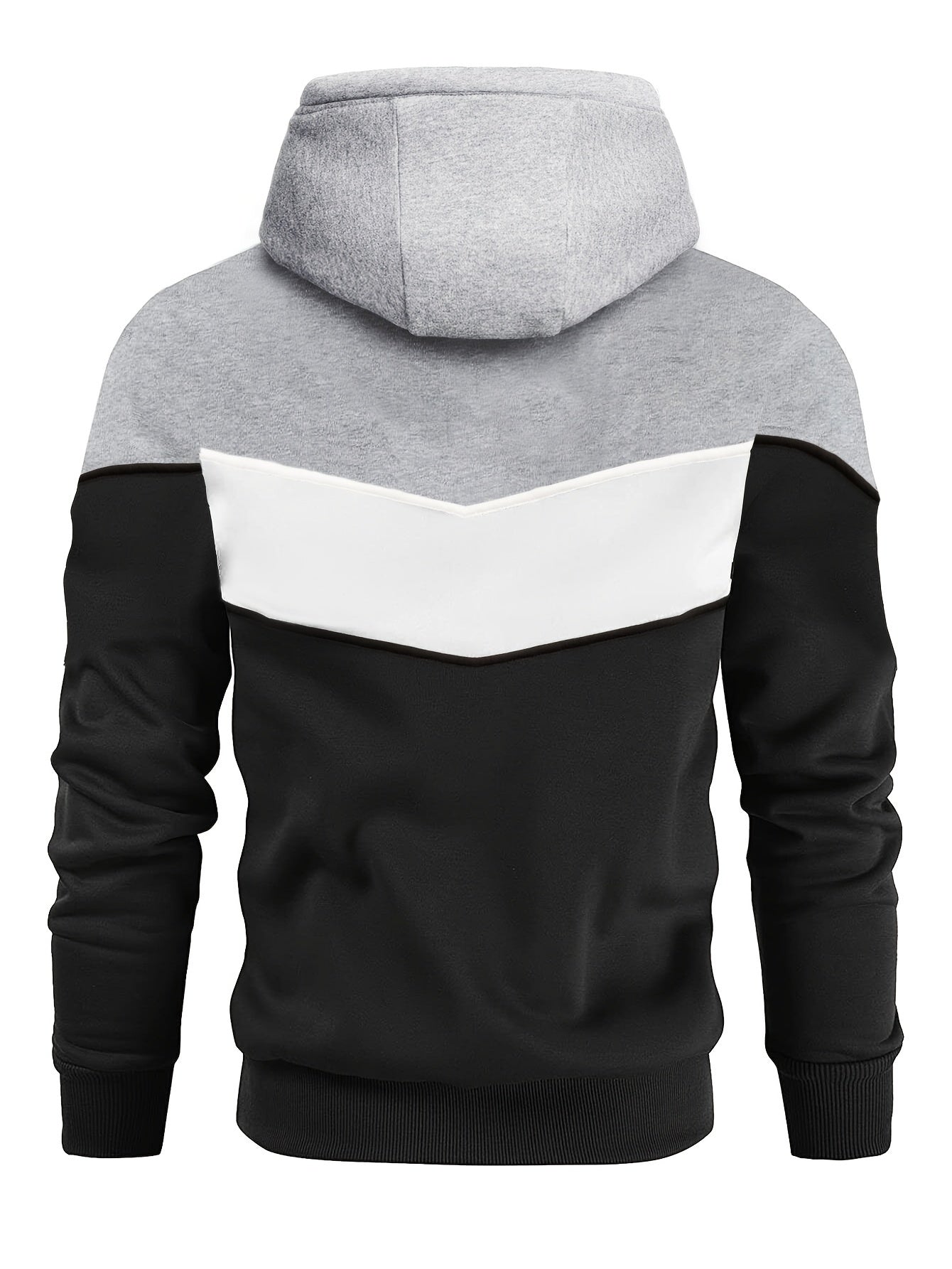 Herrer Hoodie Med Farveblokdesign & Snøre