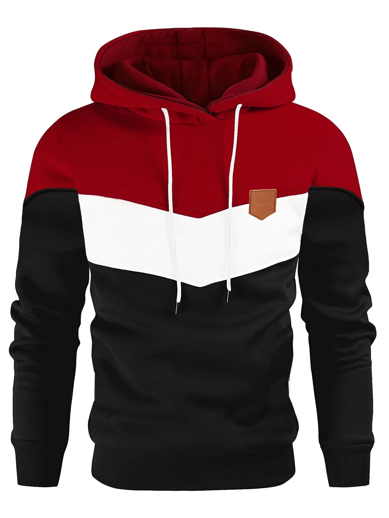 Herrer Hoodie Med Farveblokdesign & Snøre