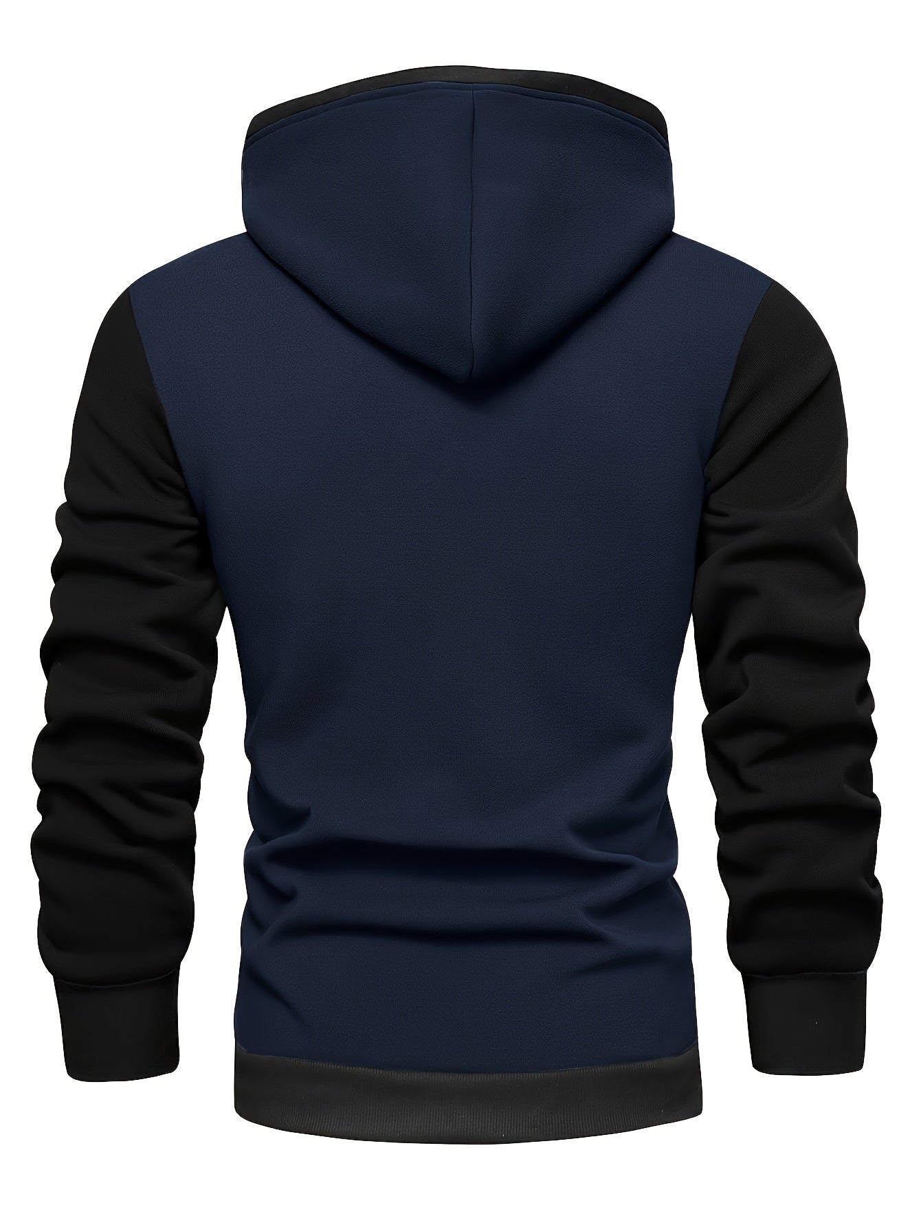 Herrer Hoodie Med Kontrastærmer & Kængurulomme