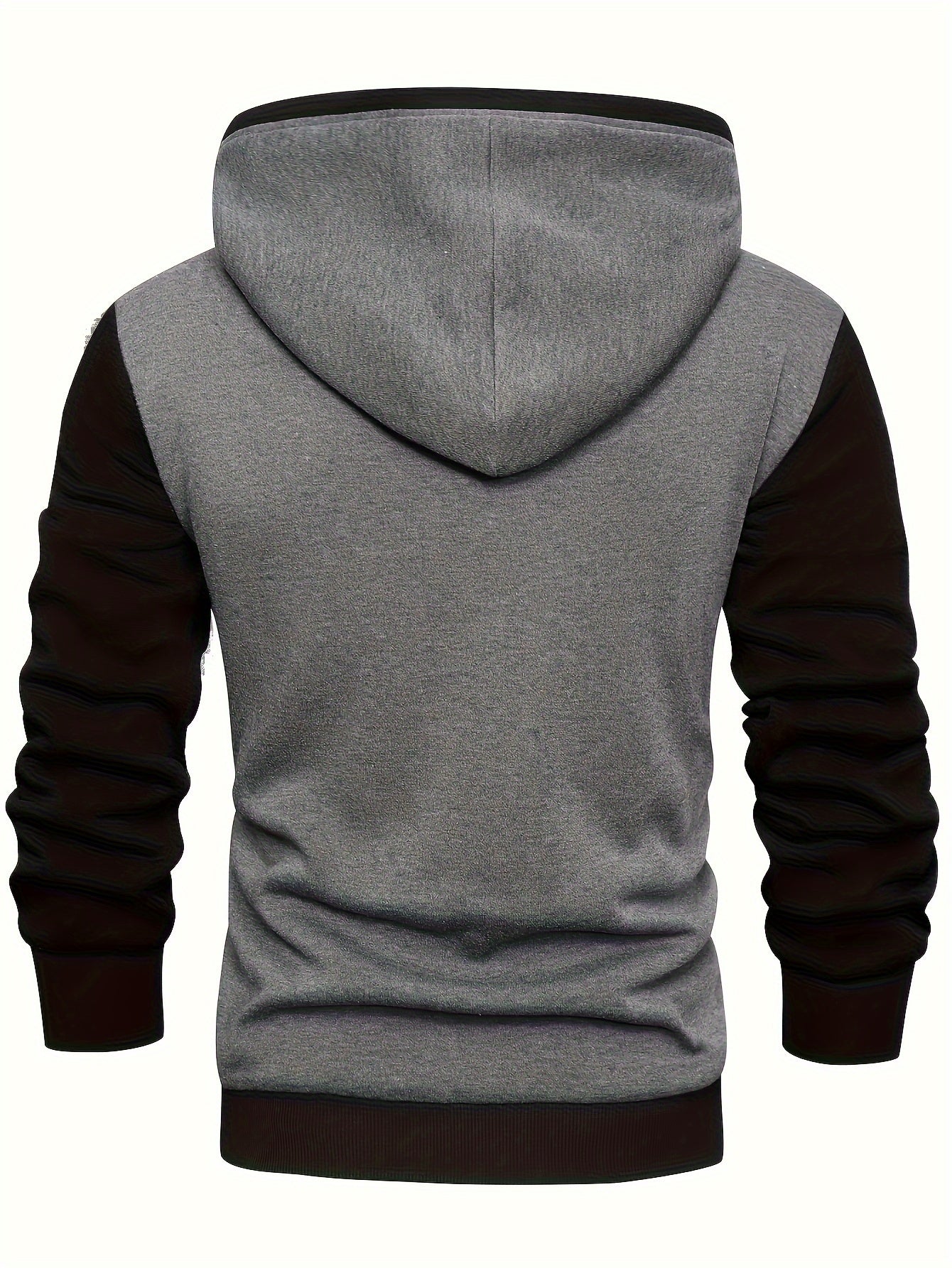 Herrer Hoodie Med Kontrastærmer & Kængurulomme