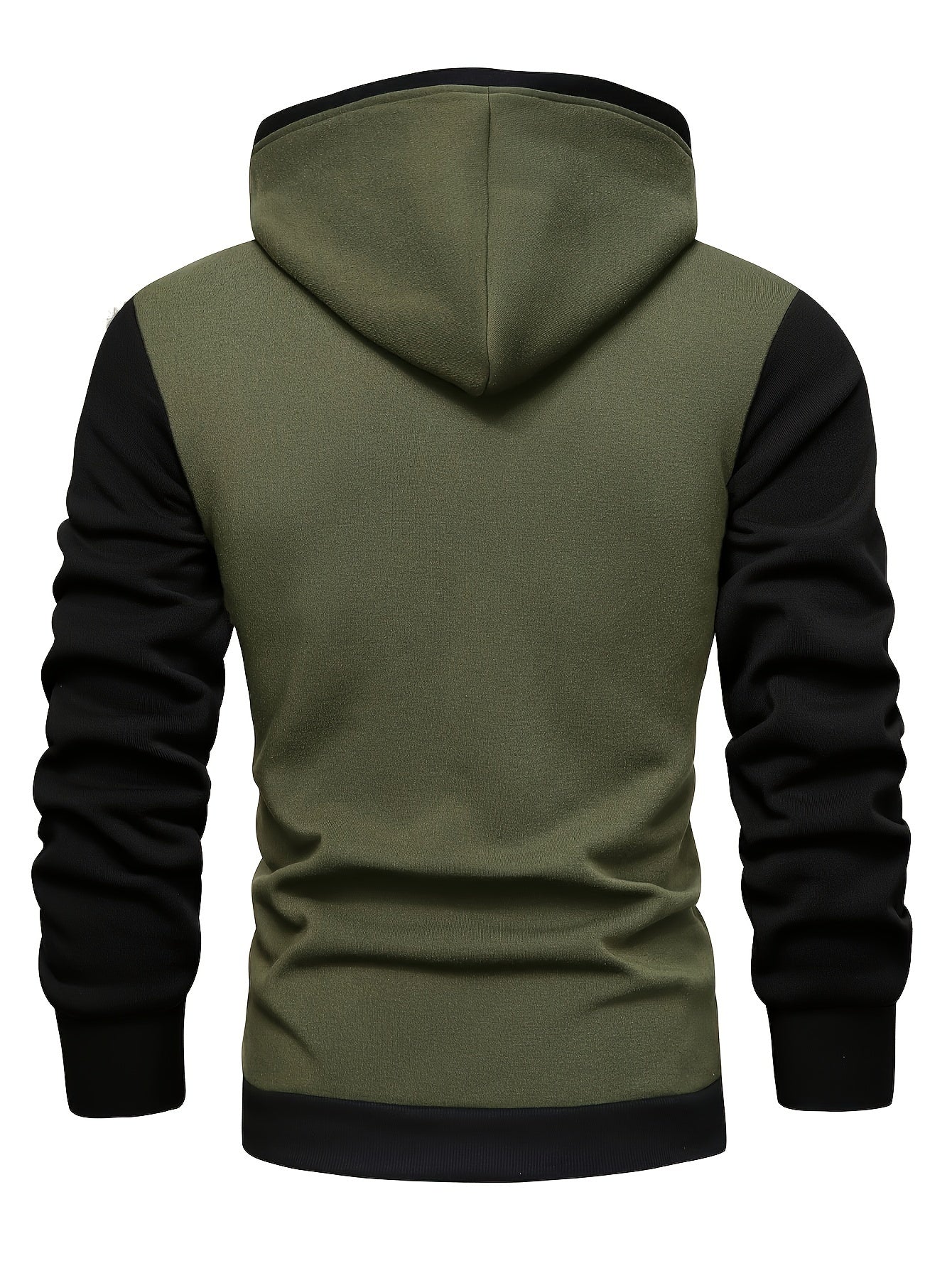Herrer Hoodie Med Kontrastærmer & Kængurulomme