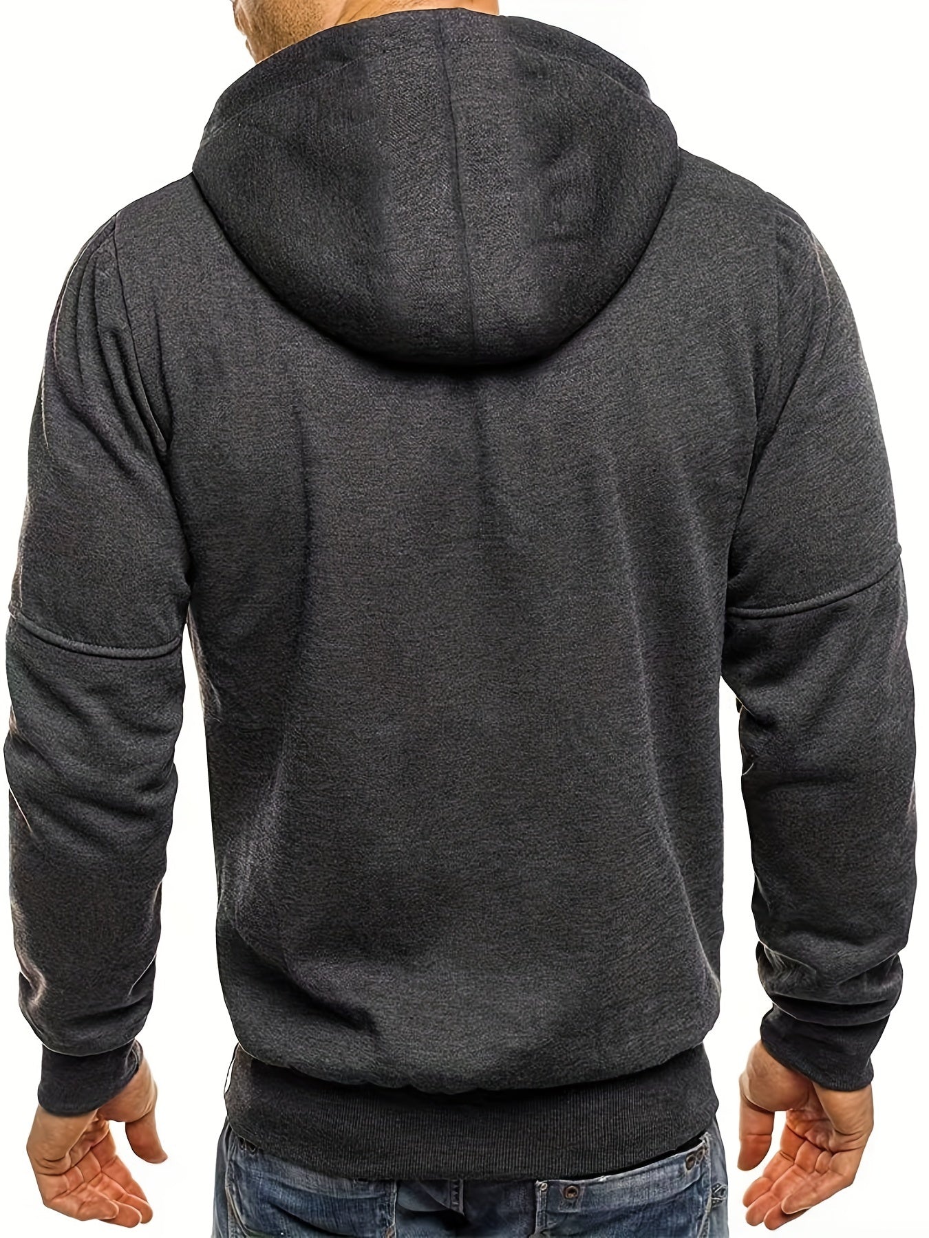 Herrer Hoodie Med Lynlås | Hætte & Armelommer