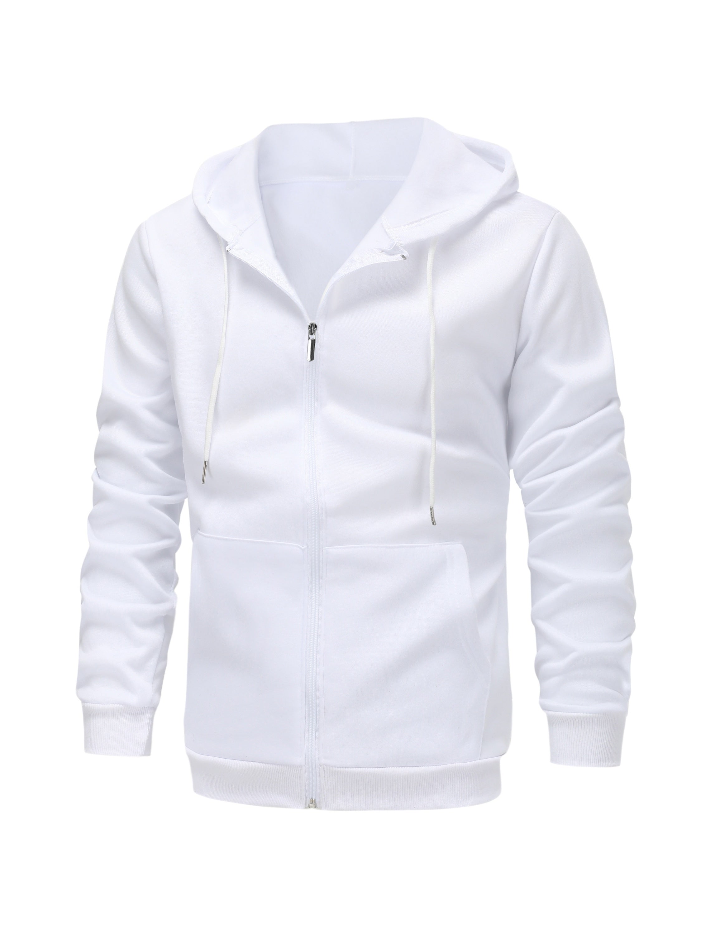 Herrer Hoodie Med Lynlås & Kængurulommer