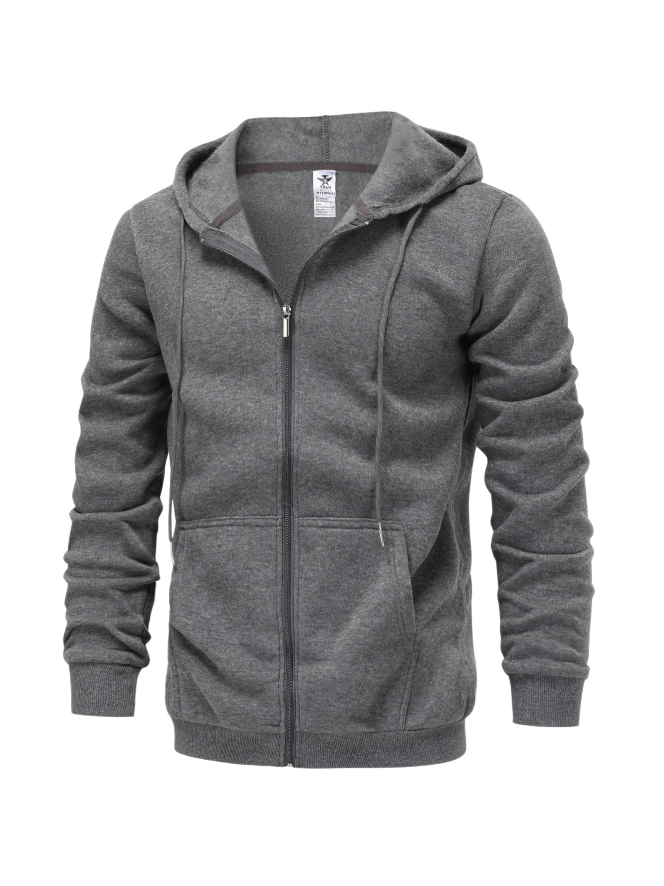 Herrer Hoodie Med Lynlås & Kængurulommer