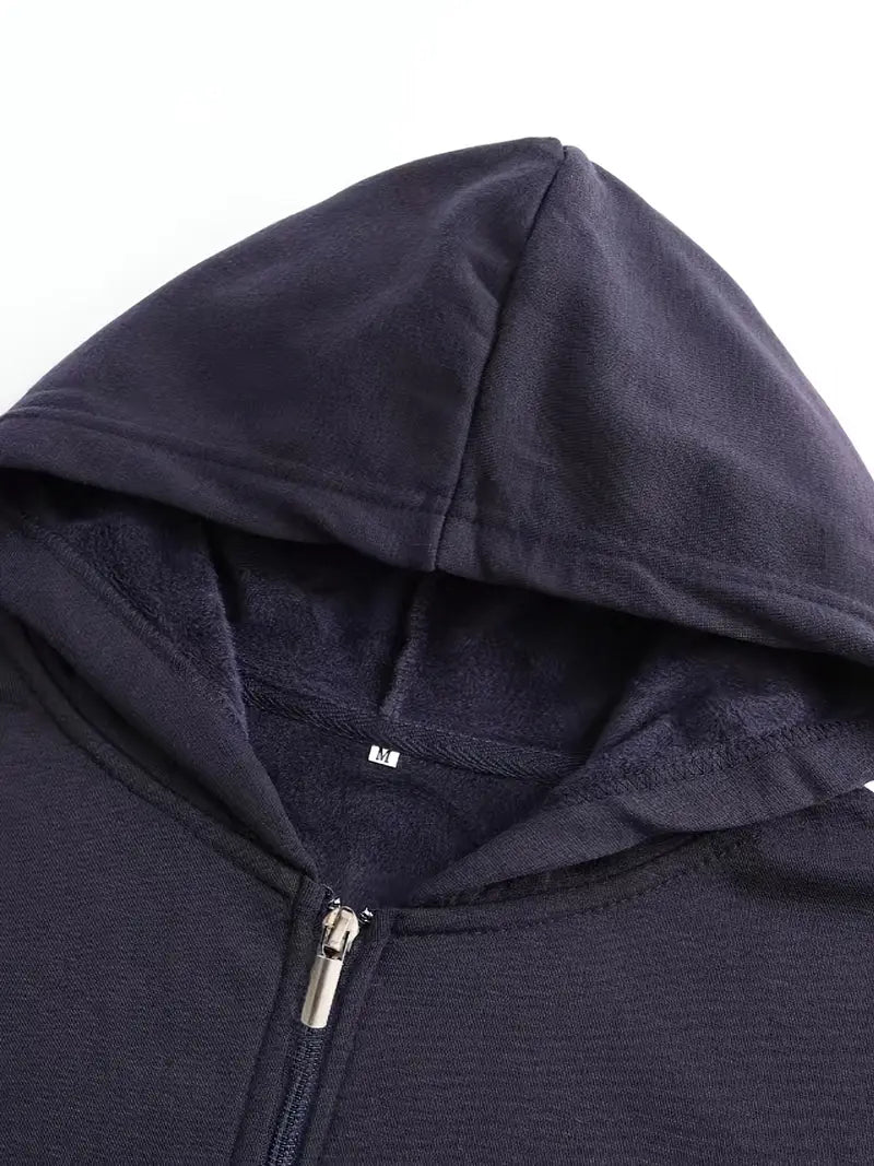 Herrer Hoodie Med Lynlås & Kængurulommer