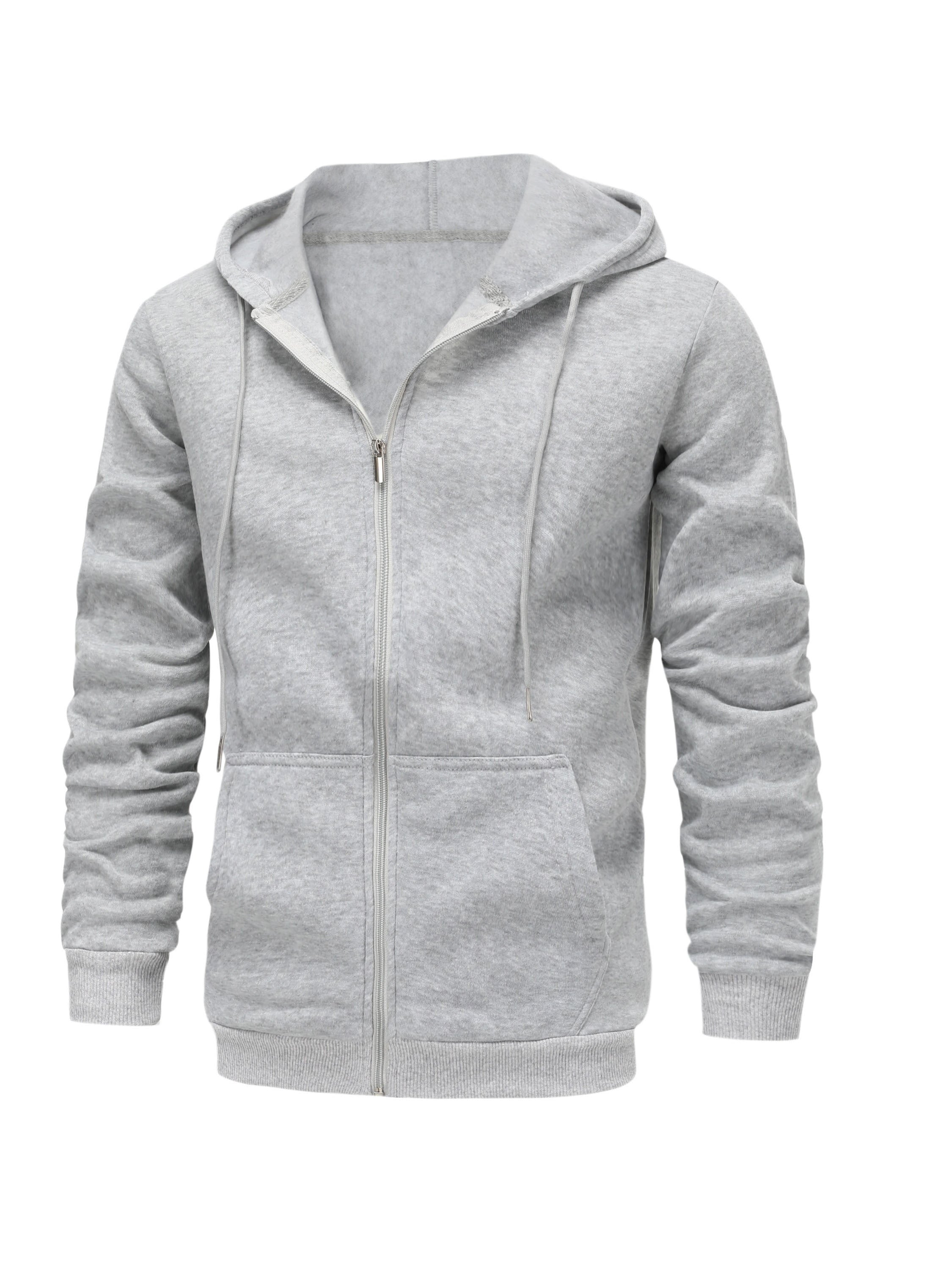 Herrer Hoodie Med Lynlås & Kængurulommer