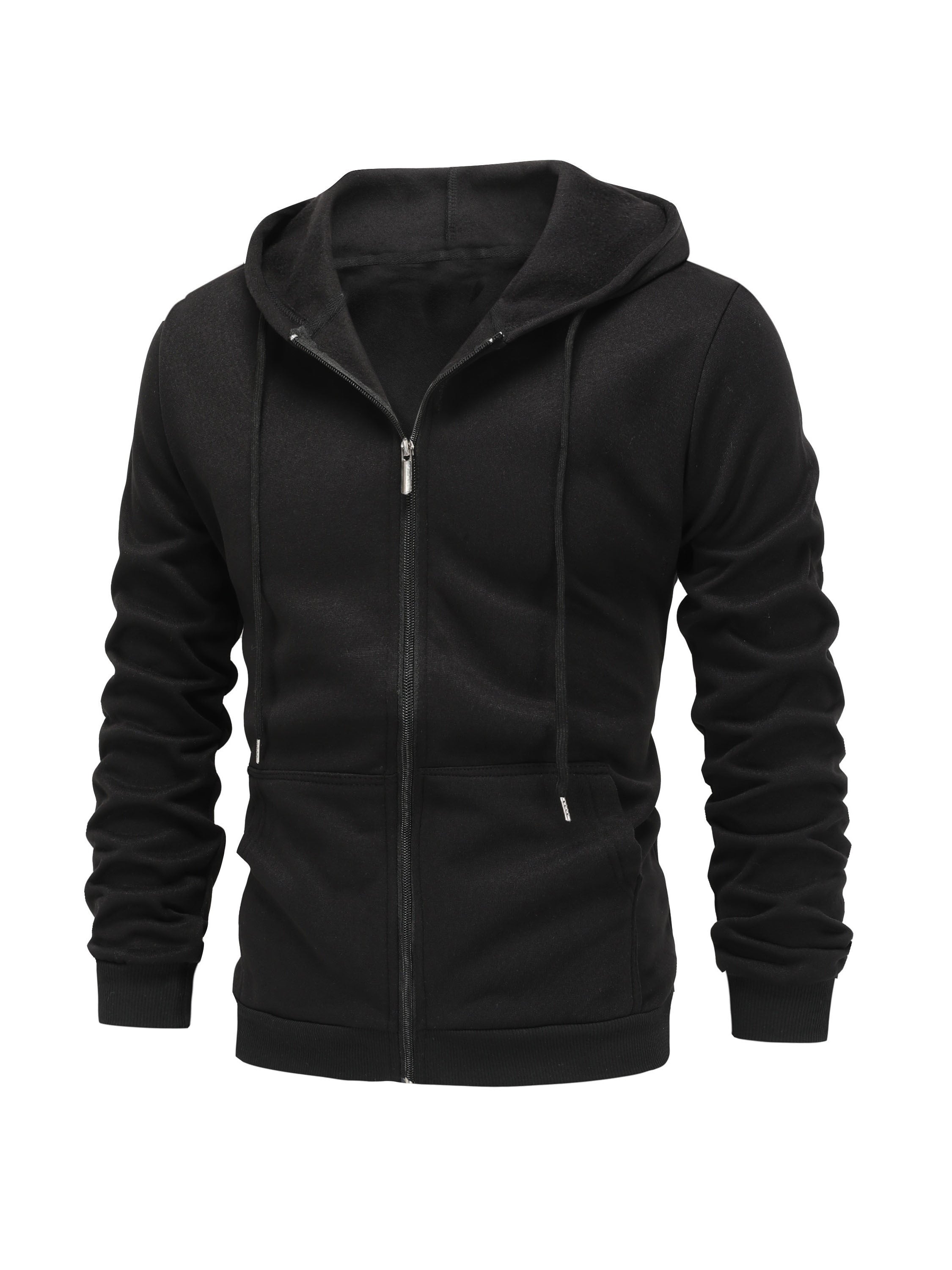 Herrer Hoodie Med Lynlås & Kængurulommer