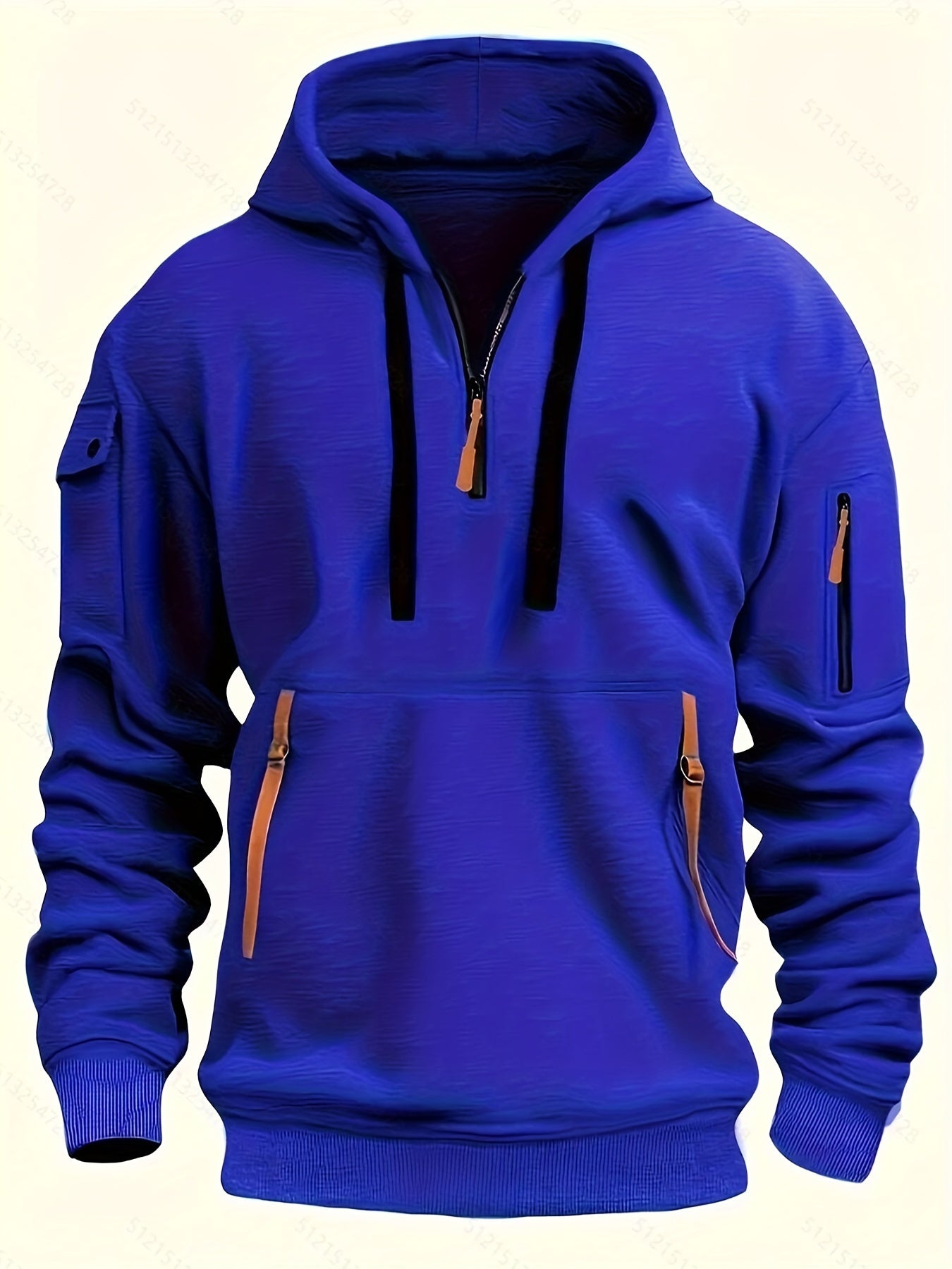Herrer Hoodie Med Neon Lynlås & Lommer