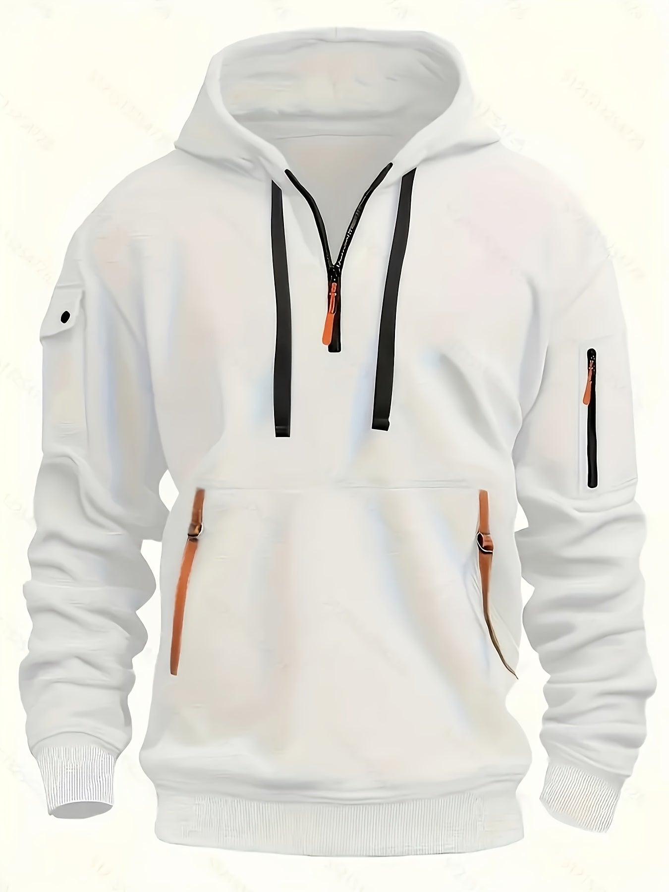 Herrer Hoodie Med Neon Lynlås & Lommer