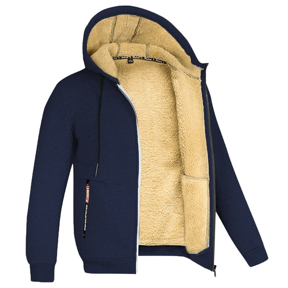 Herrer Hoodie Med Sherpa Foring & Lynlås