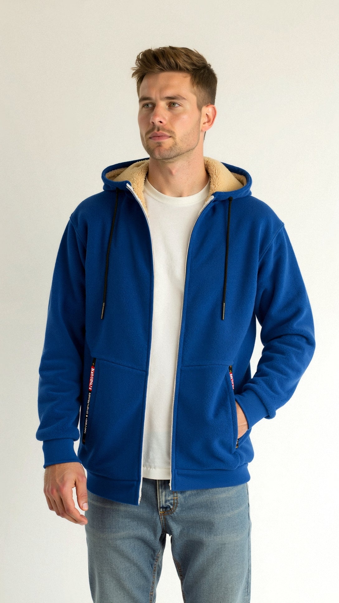 Herrer Hoodie Med Sherpa Foring & Lynlås