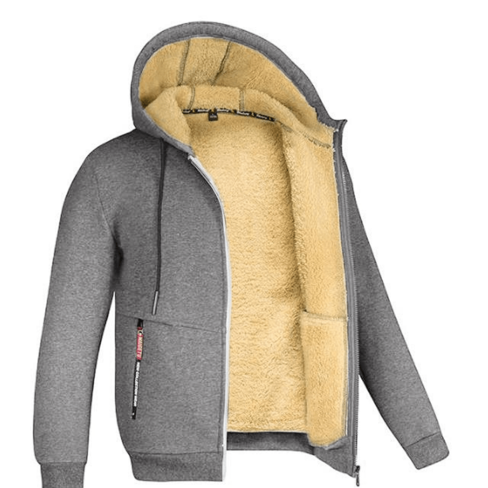 Herrer Hoodie Med Sherpa Foring & Lynlås