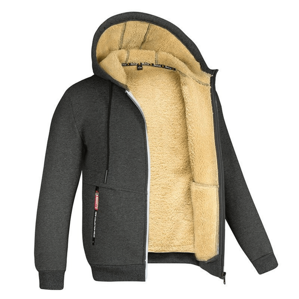 Herrer Hoodie Med Sherpa Foring & Lynlås