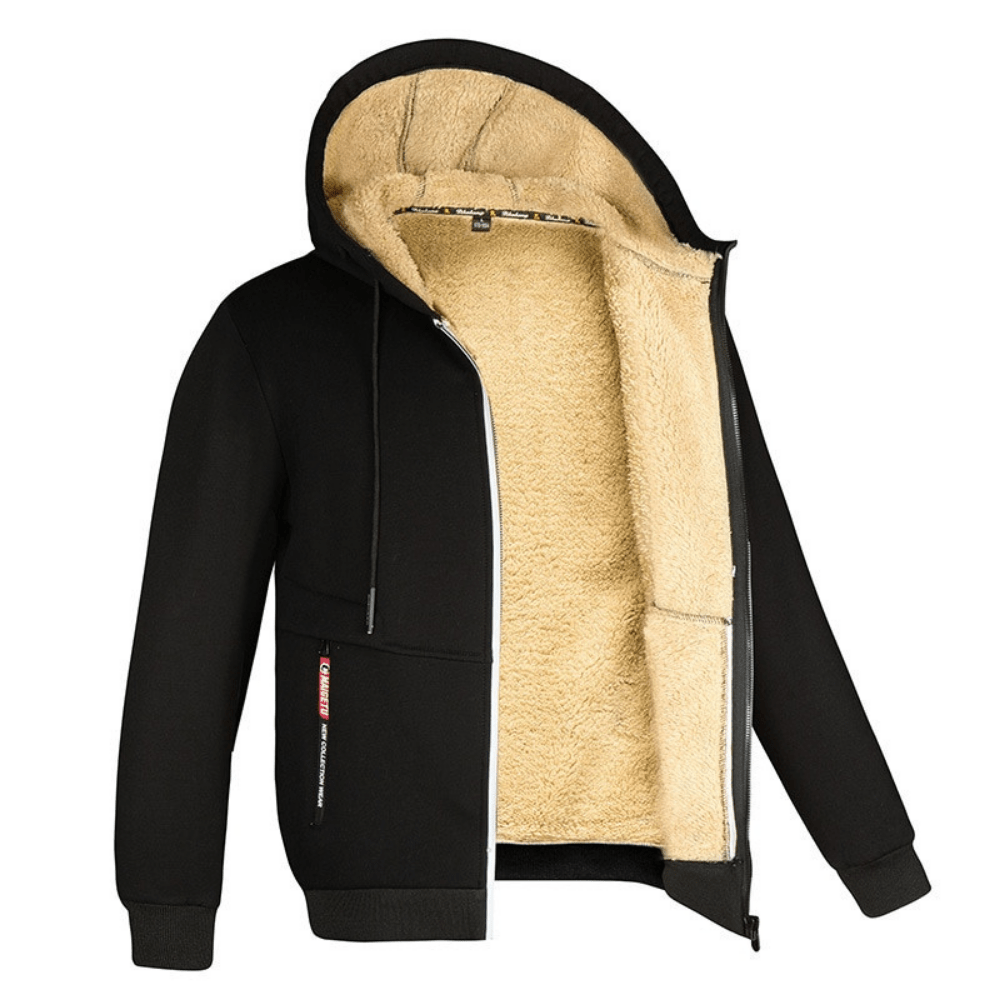 Herrer Hoodie Med Sherpa Foring & Lynlås