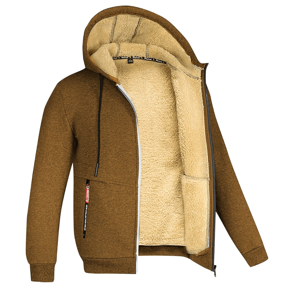 Herrer Hoodie Med Sherpa Foring & Lynlås
