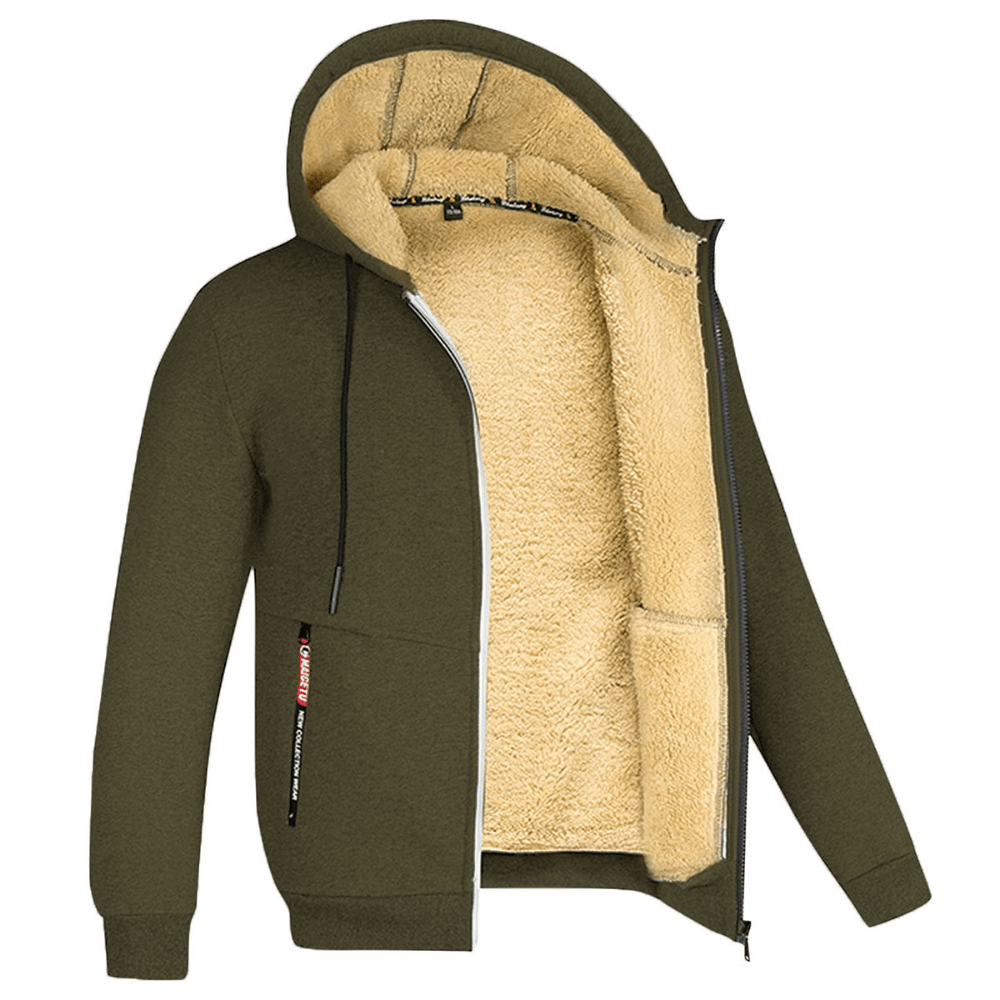 Herrer Hoodie Med Sherpa Foring & Lynlås