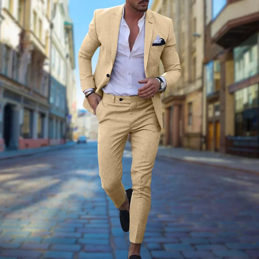Herrer Jakkesæt Med Moderne Slim Fit & Lommer