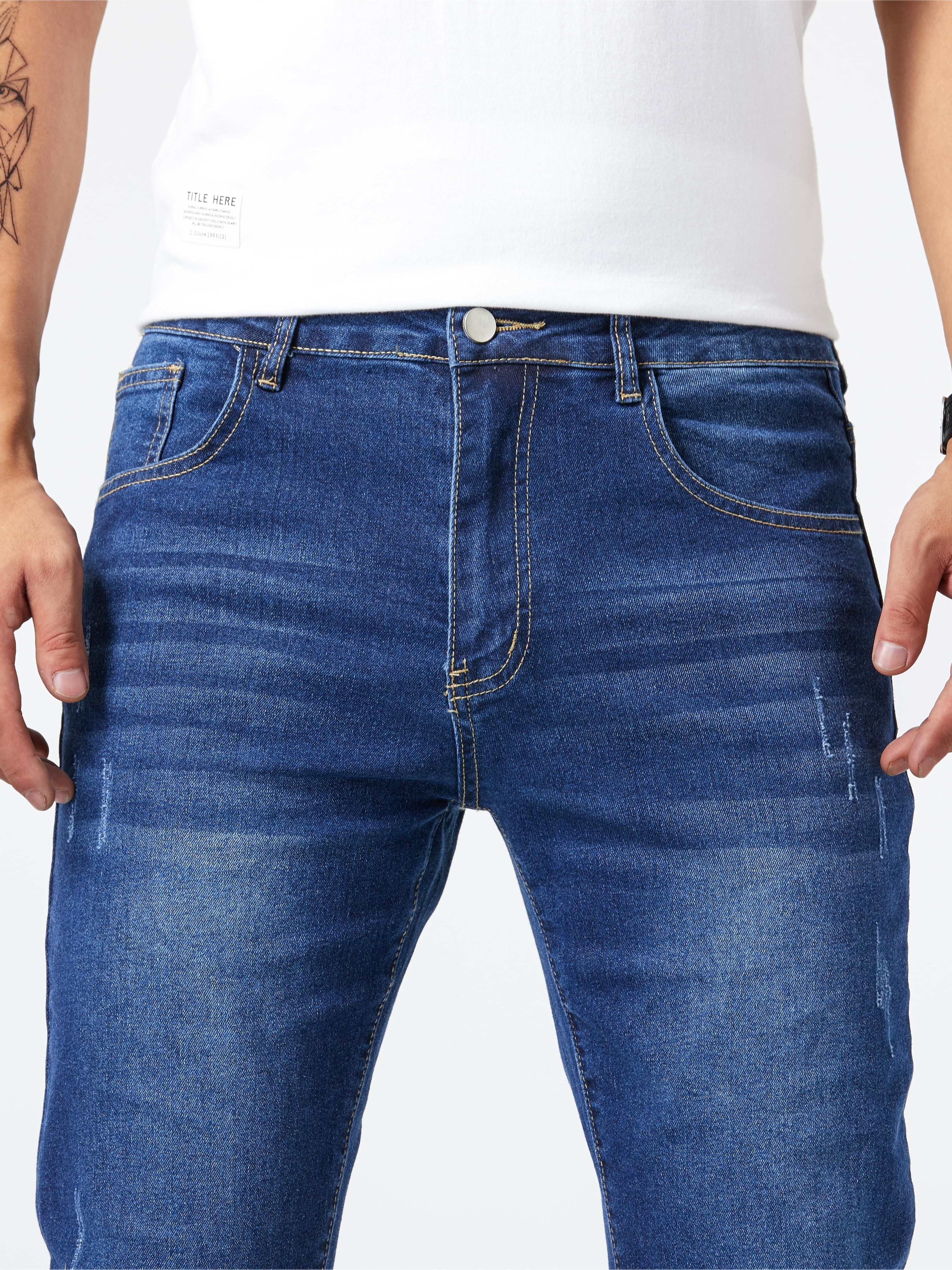 Herrer Jeans Med Stonewash & Smal Pasform