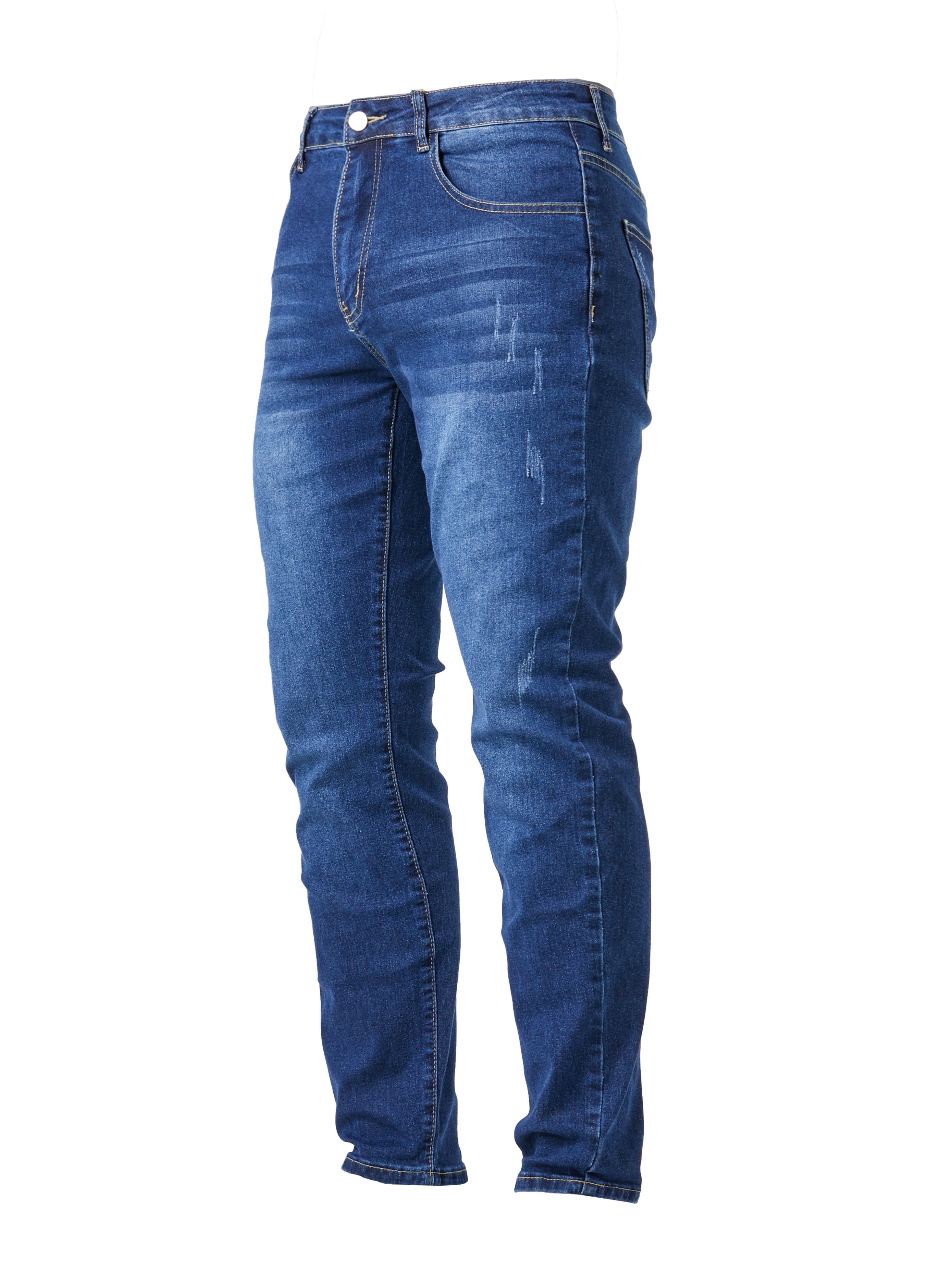 Herrer Jeans Med Stonewash & Smal Pasform