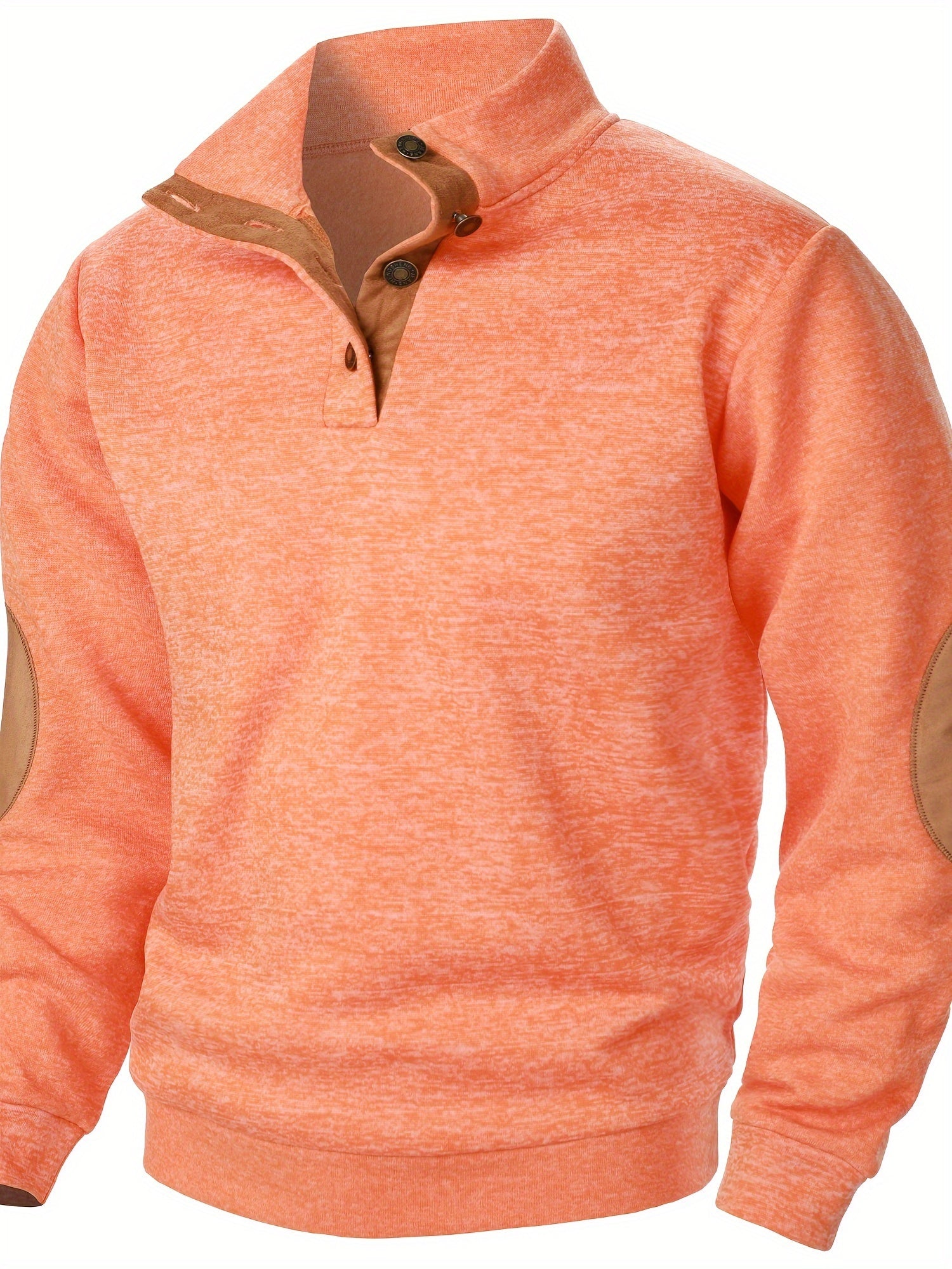 Herrer Pullover Med Knaplukning & Albuelapper