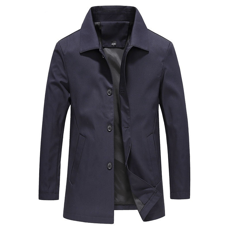 Herrer Trenchcoat Med Knaplukning & Lommer