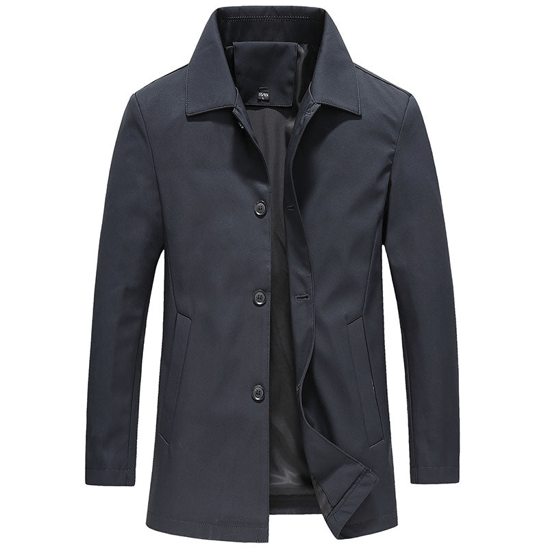 Herrer Trenchcoat Med Knaplukning & Lommer