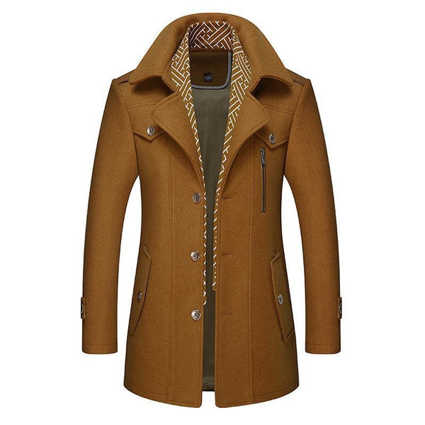 Herrer Trenchcoat Med Knaplukning & Lynlåslomme